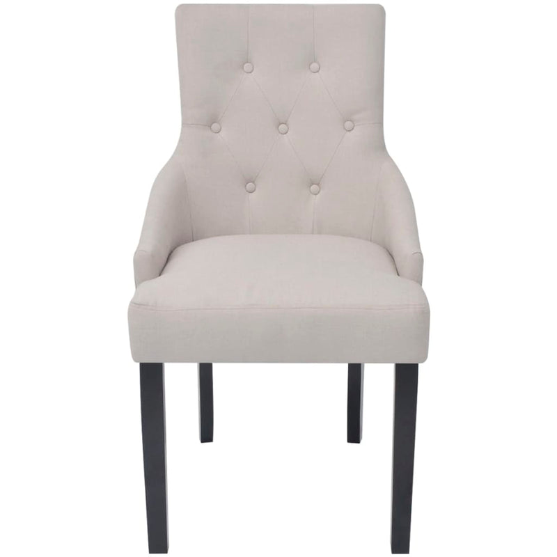 Dining Chairs 4 pcs Cream Grey Fabric Payday Deals