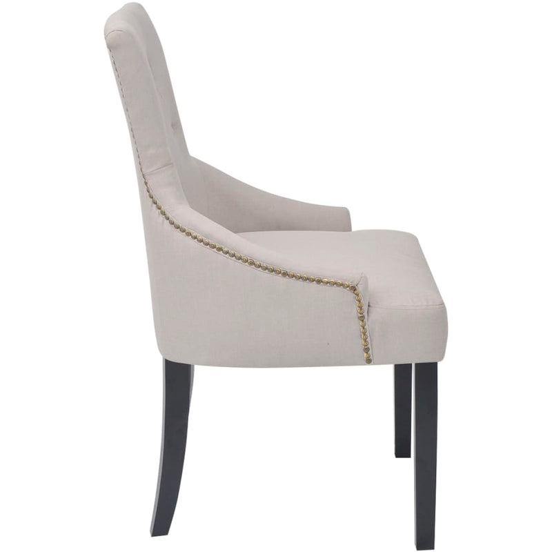 Dining Chairs 4 pcs Cream Grey Fabric Payday Deals