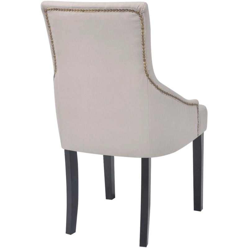 Dining Chairs 4 pcs Cream Grey Fabric Payday Deals