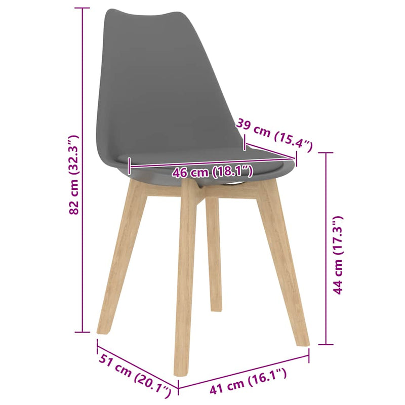 Dining Chairs 4 pcs Grey Plastic Payday Deals