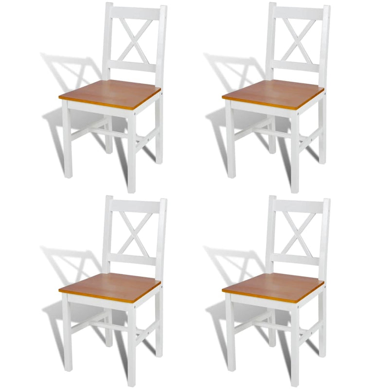 Dining Chairs 4 pcs White Pinewood Payday Deals
