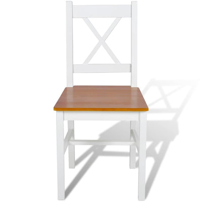 Dining Chairs 4 pcs White Pinewood Payday Deals