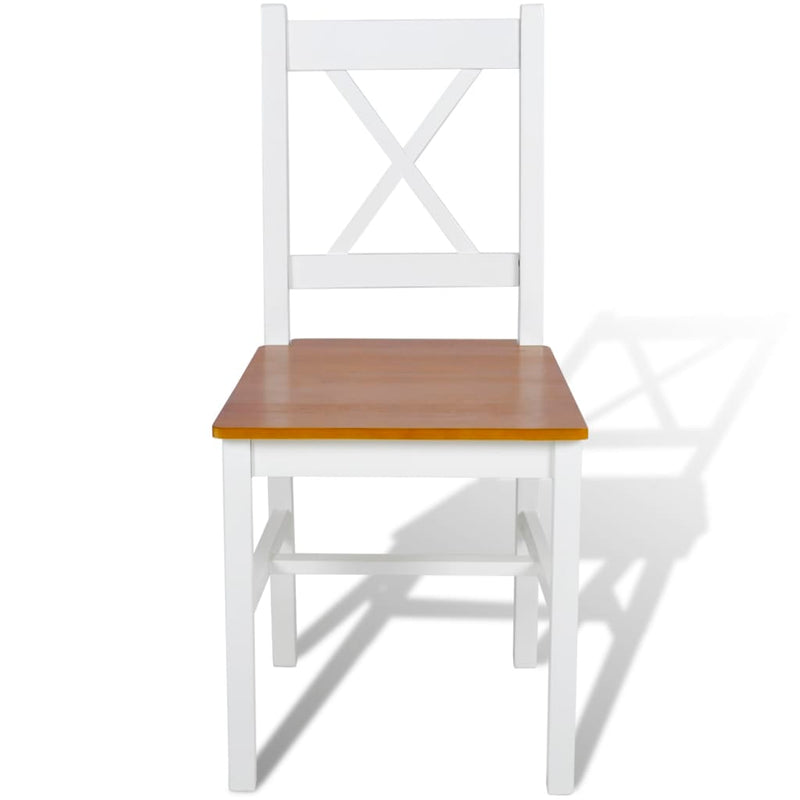 Dining Chairs 4 pcs White Pinewood Payday Deals