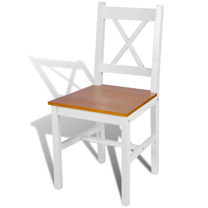 Dining Chairs 4 pcs White Pinewood Payday Deals