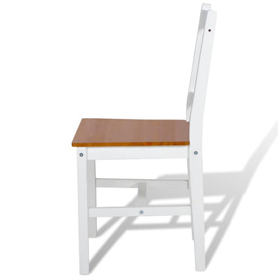Dining Chairs 4 pcs White Pinewood Payday Deals