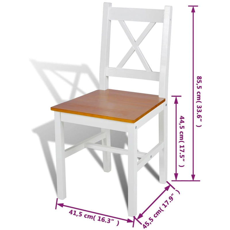 Dining Chairs 4 pcs White Pinewood Payday Deals