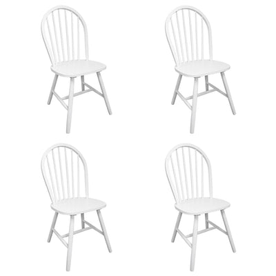 Dining Chairs 4 pcs White Solid Rubber Wood Payday Deals