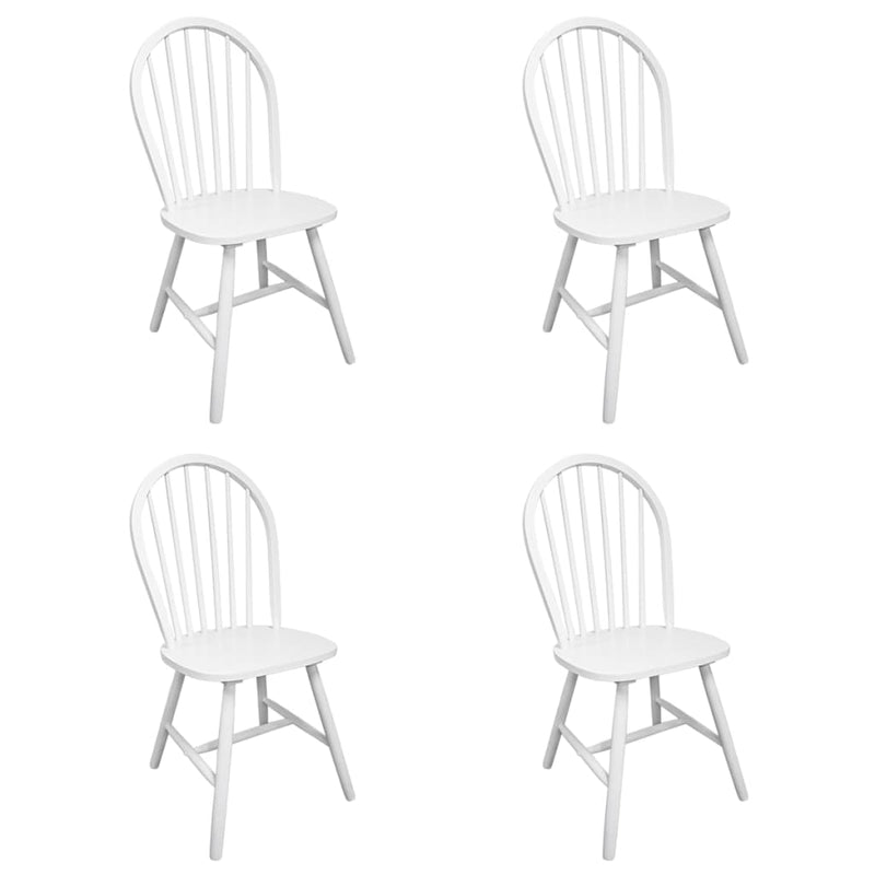 Dining Chairs 4 pcs White Solid Rubber Wood Payday Deals