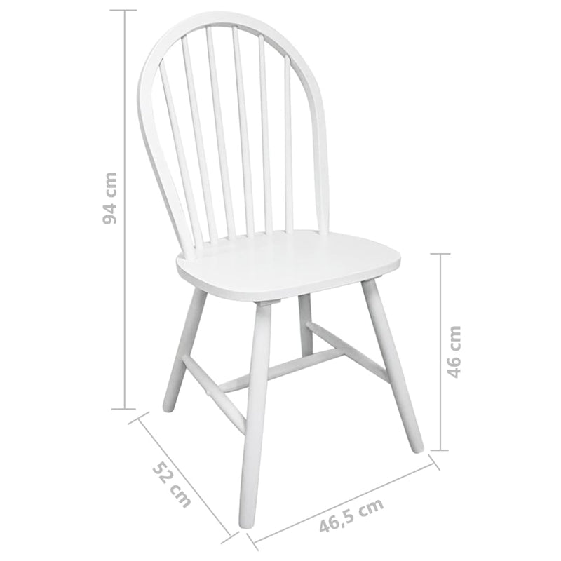 Dining Chairs 4 pcs White Solid Rubber Wood Payday Deals