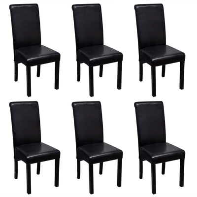 Dining Chairs 6 pcs Black Faux Leather