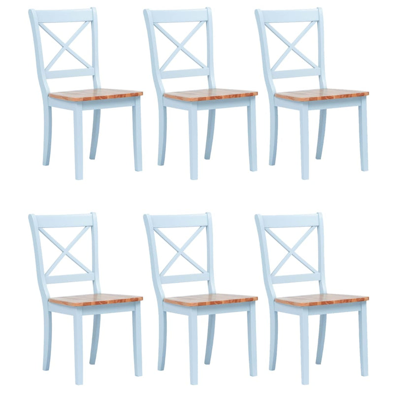 Dining Chairs 6 pcs Grey and Light Wood Solid Rubber Wood Payday Deals