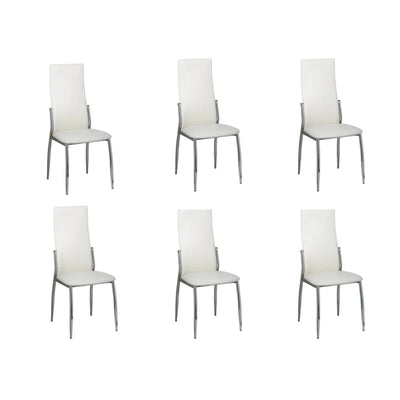 Dining Chairs 6 pcs White Faux Leather Payday Deals