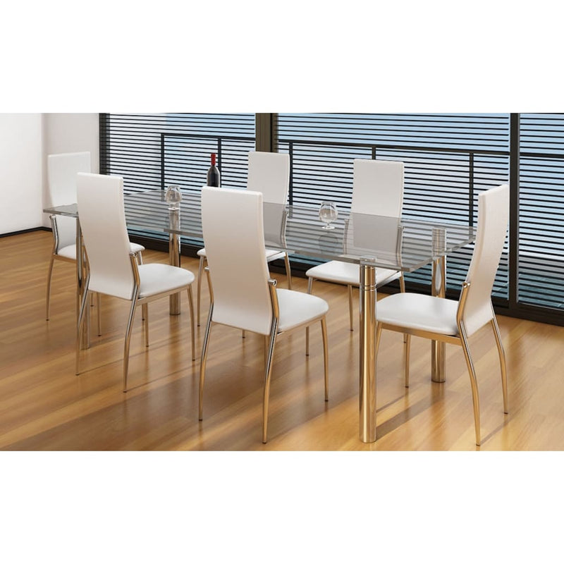 Dining Chairs 6 pcs White Faux Leather Payday Deals