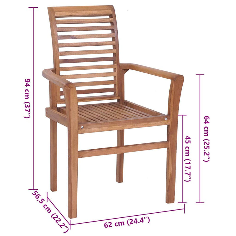 Dining Chairs 6 pcs with Anthracite Cushions Solid Teak Wood Payday Deals