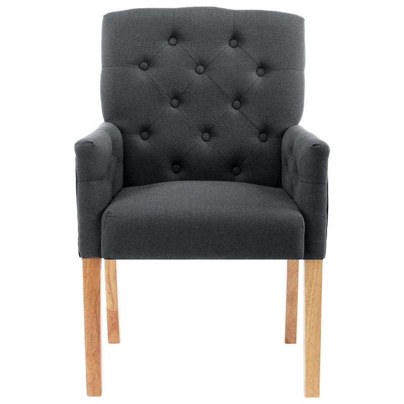 Dining Chairs with Armrests 2 pcs Grey Fabric Payday Deals