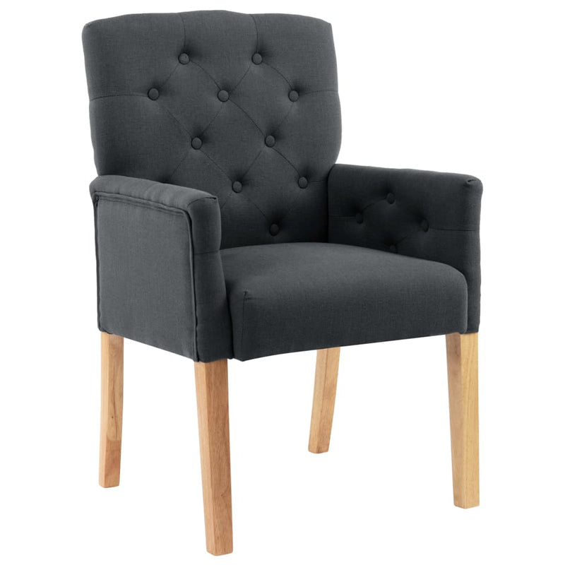 Dining Chairs with Armrests 2 pcs Grey Fabric Payday Deals