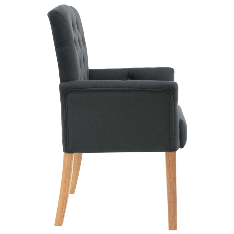 Dining Chairs with Armrests 2 pcs Grey Fabric Payday Deals