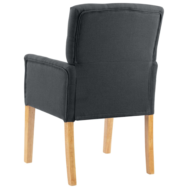 Dining Chairs with Armrests 2 pcs Grey Fabric Payday Deals