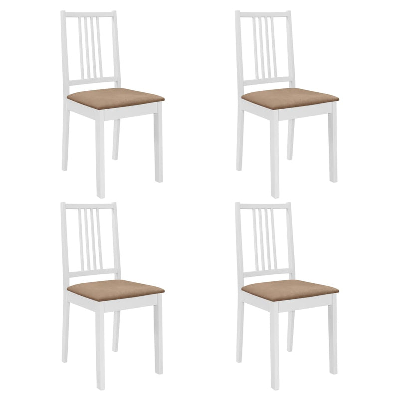Dining Chairs with Cushions 4 pcs White Solid Wood Payday Deals