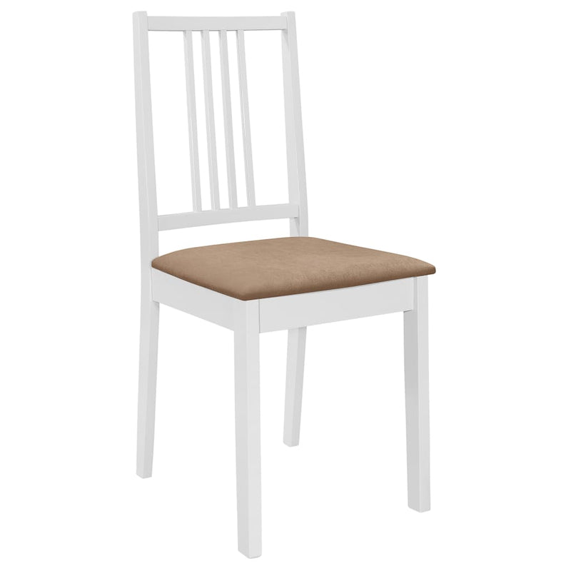 Dining Chairs with Cushions 4 pcs White Solid Wood Payday Deals
