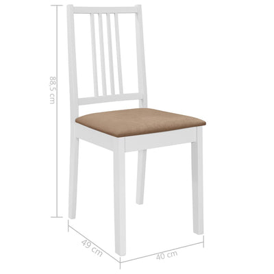 Dining Chairs with Cushions 4 pcs White Solid Wood Payday Deals