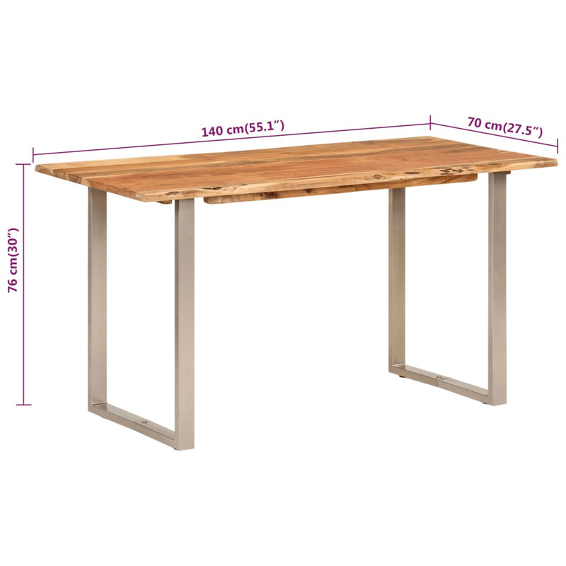 Dining Table 140x70x76 cm Solid Acacia Wood Payday Deals