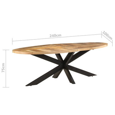 Dining Table 240x100x75 cm Rough Mango Wood Payday Deals