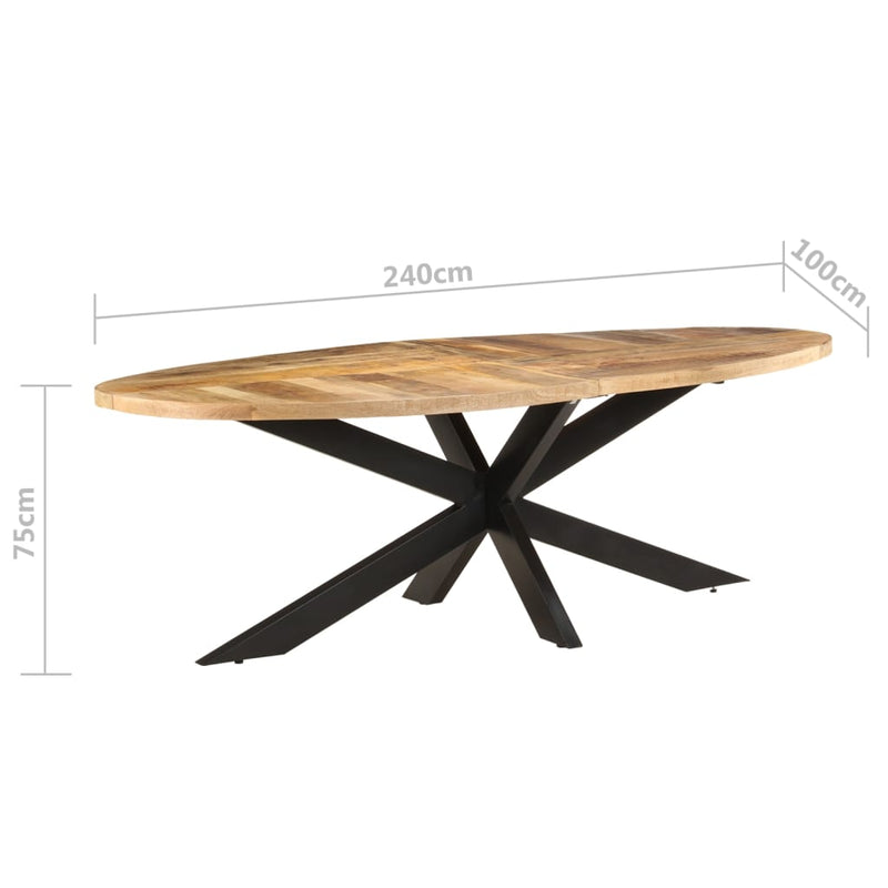Dining Table 240x100x75 cm Rough Mango Wood Payday Deals