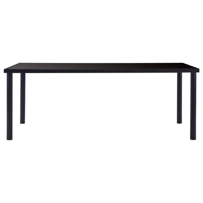 Dining Table Black 200x100x75 cm Tempered Glass Payday Deals