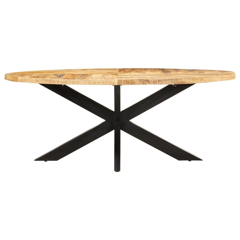 Dining Table Oval 200x100x75 cm Rough Mango Wood Payday Deals
