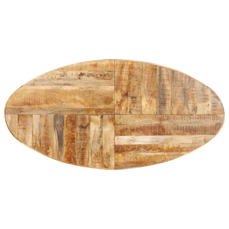 Dining Table Oval 200x100x75 cm Rough Mango Wood Payday Deals