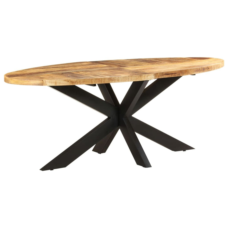 Dining Table Oval 200x100x75 cm Rough Mango Wood Payday Deals