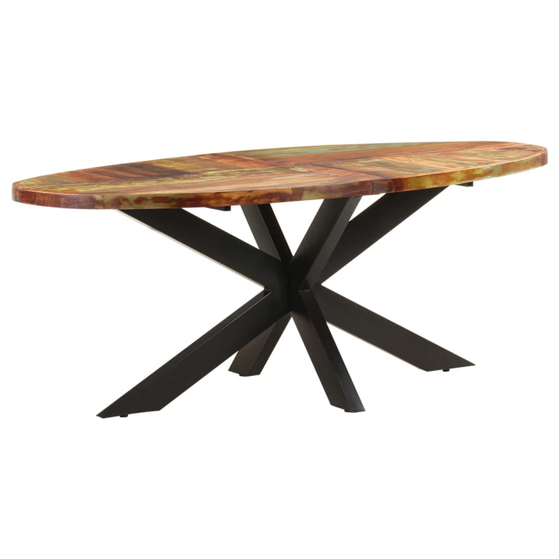 Dining Table Oval 200x100x75 cm Solid Reclaimed Wood Payday Deals