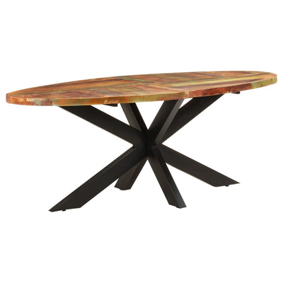 Dining Table Oval 200x100x75 cm Solid Reclaimed Wood Payday Deals