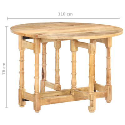 Dining Table Round 110x76 cm Solid Mango Wood Payday Deals