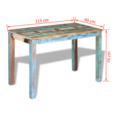 Dining Table Solid Reclaimed Wood 115x60x76 cm Payday Deals