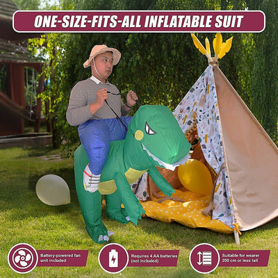 DINO Fancy Dress Inflatable Suit -Fan Operated Costume Payday Deals