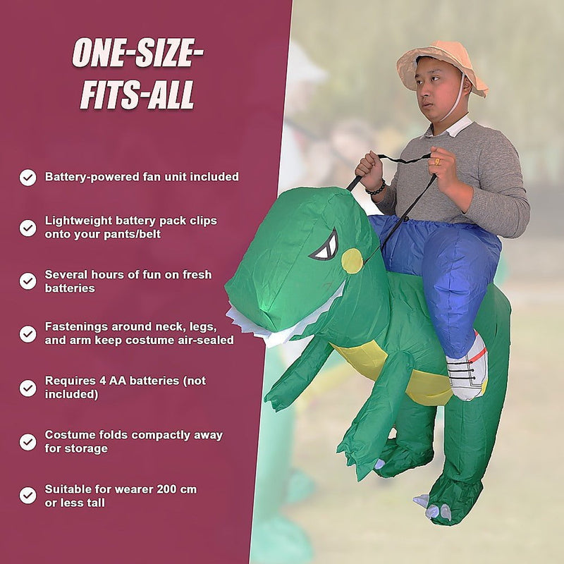 DINO Fancy Dress Inflatable Suit -Fan Operated Costume Payday Deals