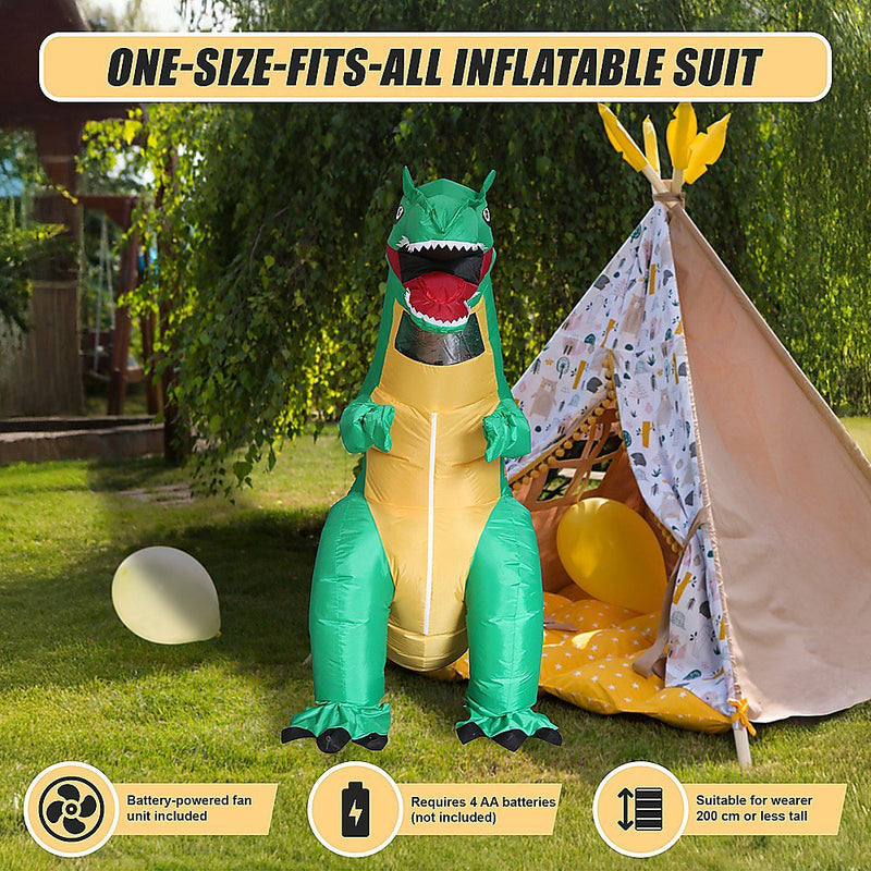 Dinosaur T-Rex Fancy Dress Fan Inflatable Costume Tyrannosaurus Suit Payday Deals