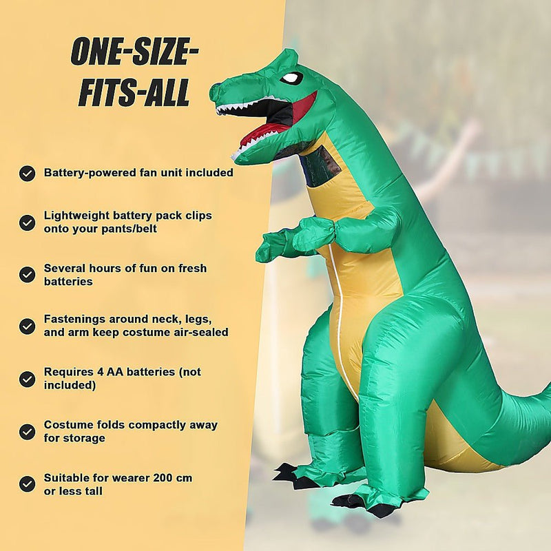 Dinosaur T-Rex Fancy Dress Fan Inflatable Costume Tyrannosaurus Suit Payday Deals