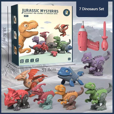 Disassemble Blocks Jurassic Dinosaurs Building Blocks Toys Battery Drill Tyrannosaurus Rex Wyvern Velociraptor Stegosaurus 7 Payday Deals