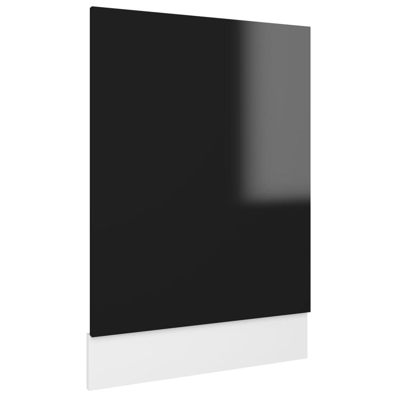 Dishwasher Panel High Gloss Black 45x3x67 cm Engineered Wood Payday Deals