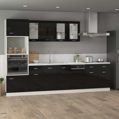 Dishwasher Panel High Gloss Black 45x3x67 cm Engineered Wood Payday Deals