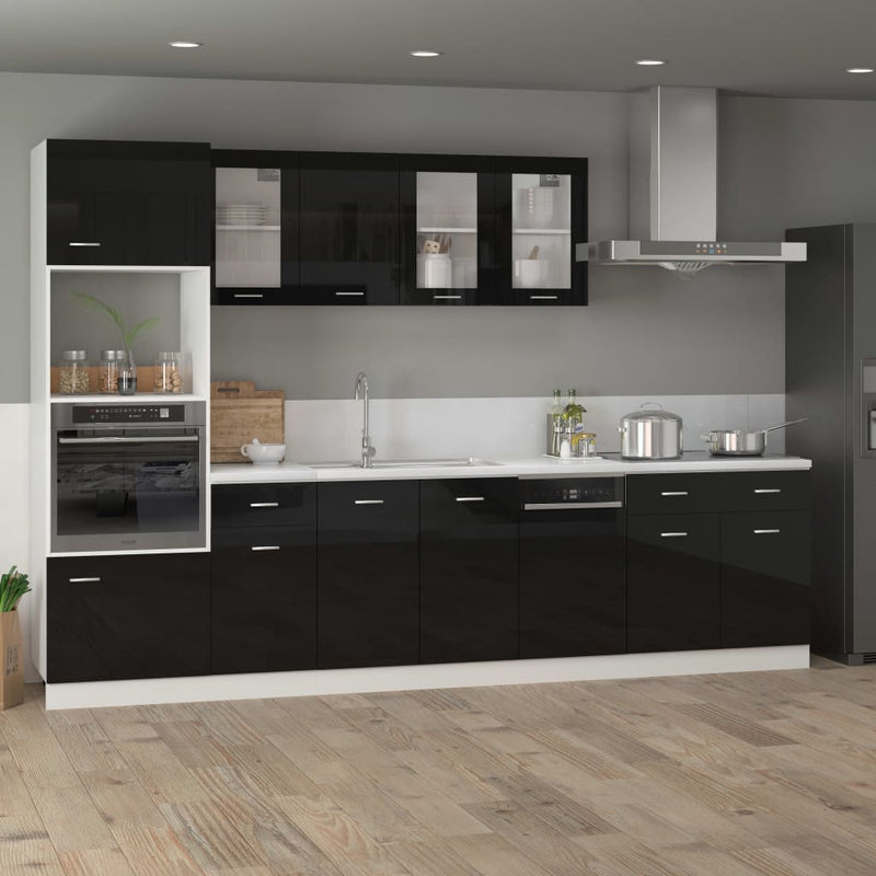 Dishwasher Panel High Gloss Black 45x3x67 cm Engineered Wood Payday Deals