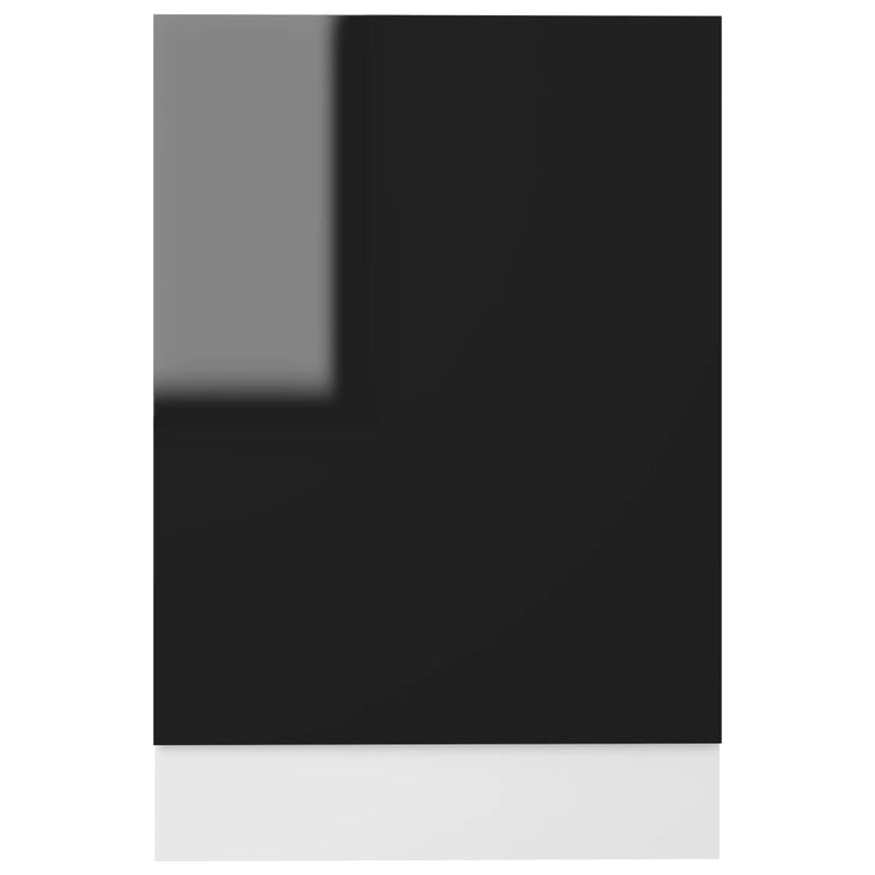 Dishwasher Panel High Gloss Black 45x3x67 cm Engineered Wood Payday Deals