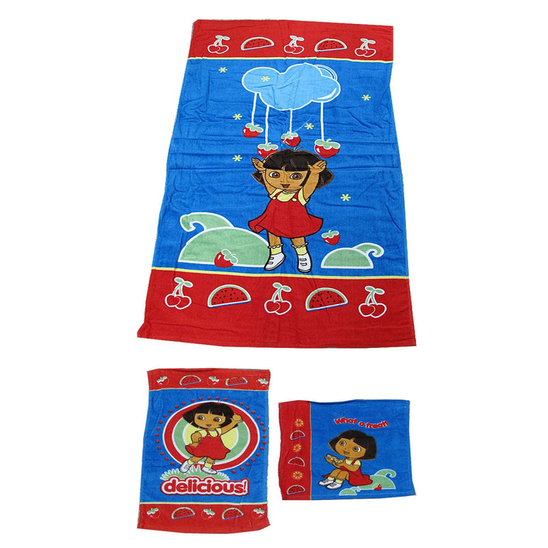 Disney 3 Pce Kids Licensed Beach Towel Set Dora the Explorer Payday Deals