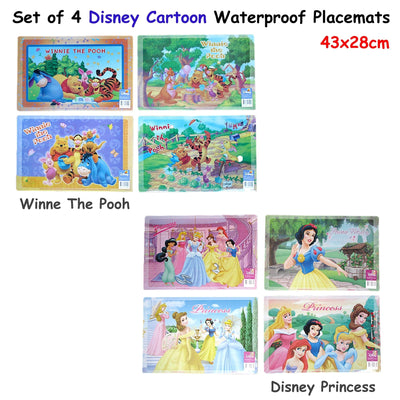 Disney Set of 4 Disney Cartoon Waterproof Placemats Winnie The Pooh Payday Deals