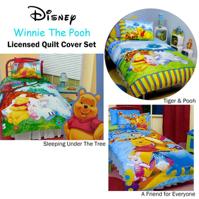 Disney Winnie The Pooh Quilt Cover Set Sleeping Under The Tree Single Payday Deals