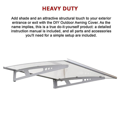 DIY Outdoor Awning Cover 1.4m x 1m Polycarbonate Payday Deals