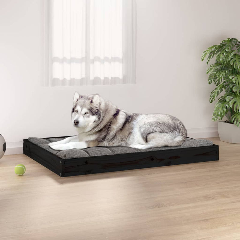Dog Bed Black 101.5x74x9 cm Solid Wood Pine Payday Deals